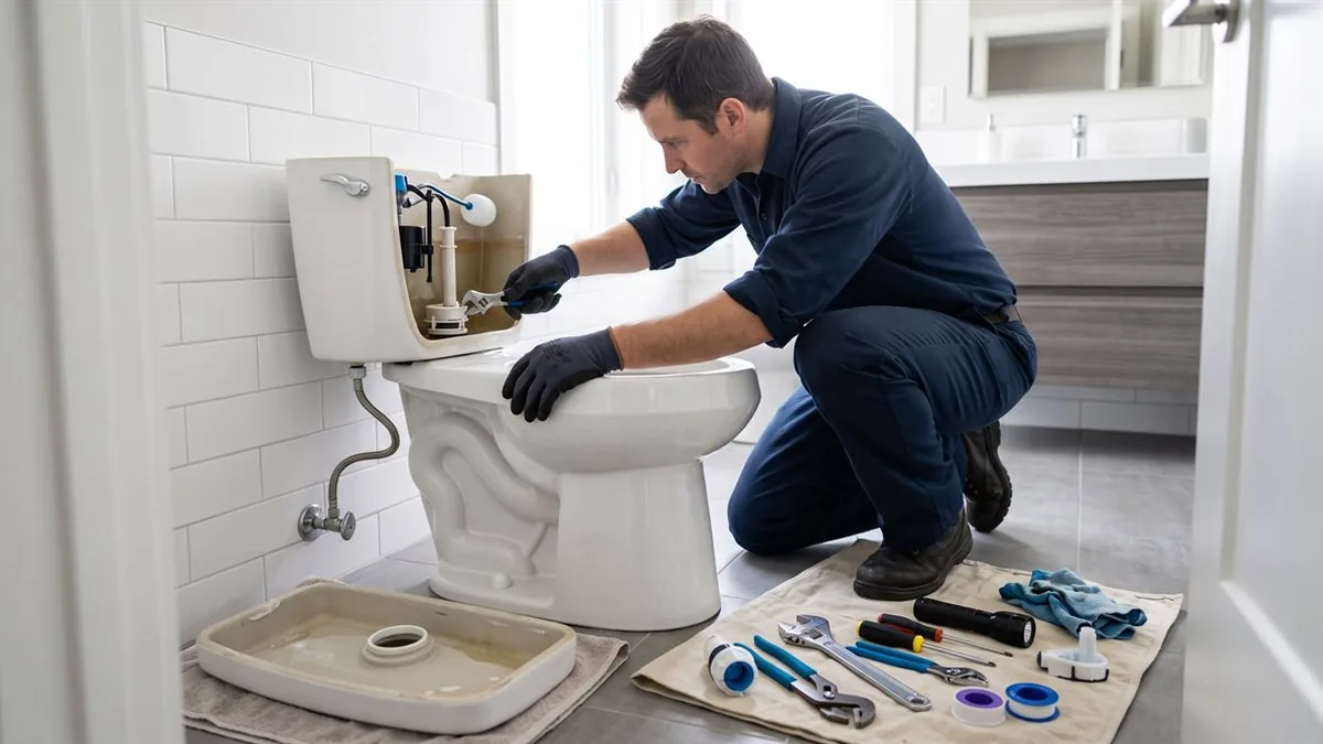 Toilet plumbing repair and installation